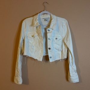 Style & Co. | Crop White Denim Jacket